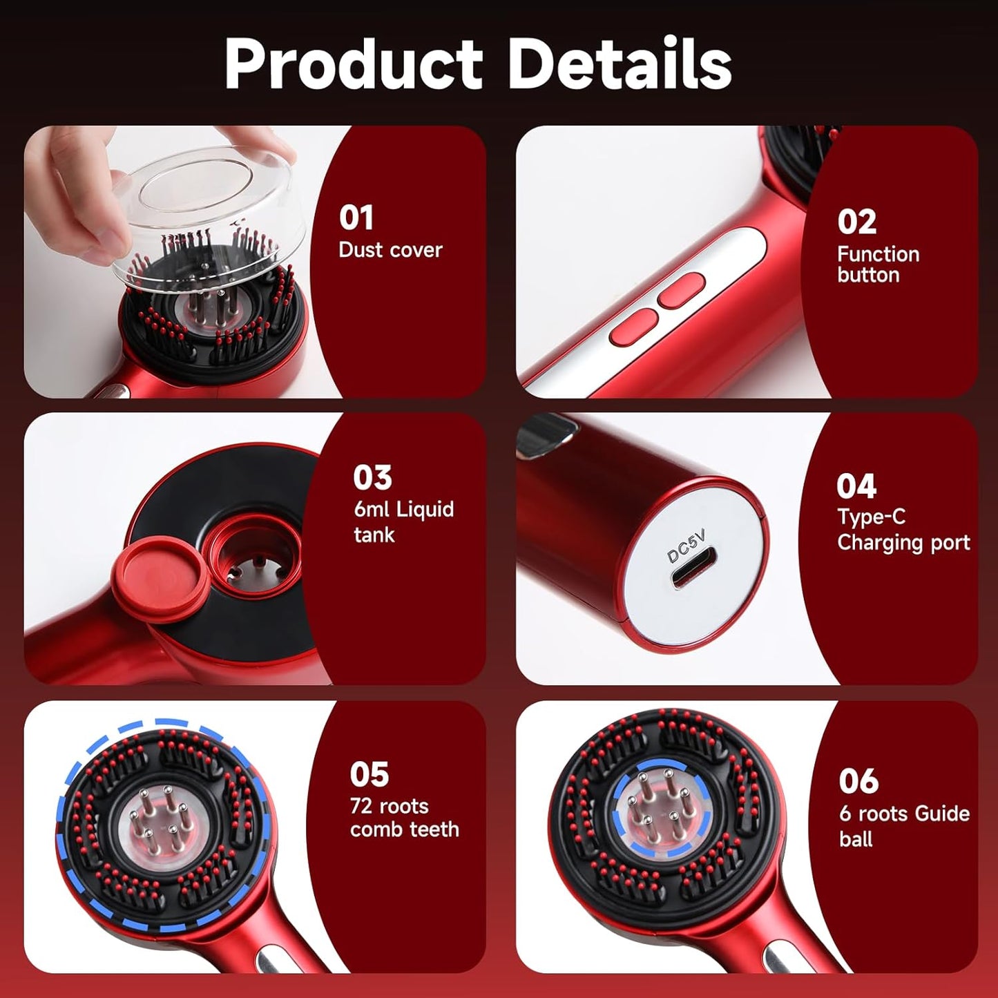 Electric Scalp Massage Comb, Hair Oil Applicator