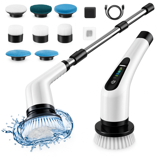 Electric Spin Scrubbe Waterproof Bathroom Scrubber with Power LCD Display