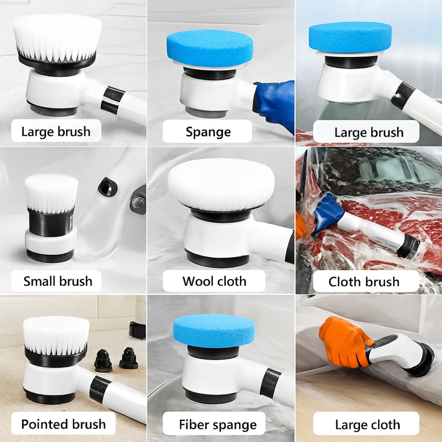 Electric Spin Scrubbe Waterproof Bathroom Scrubber with Power LCD Display