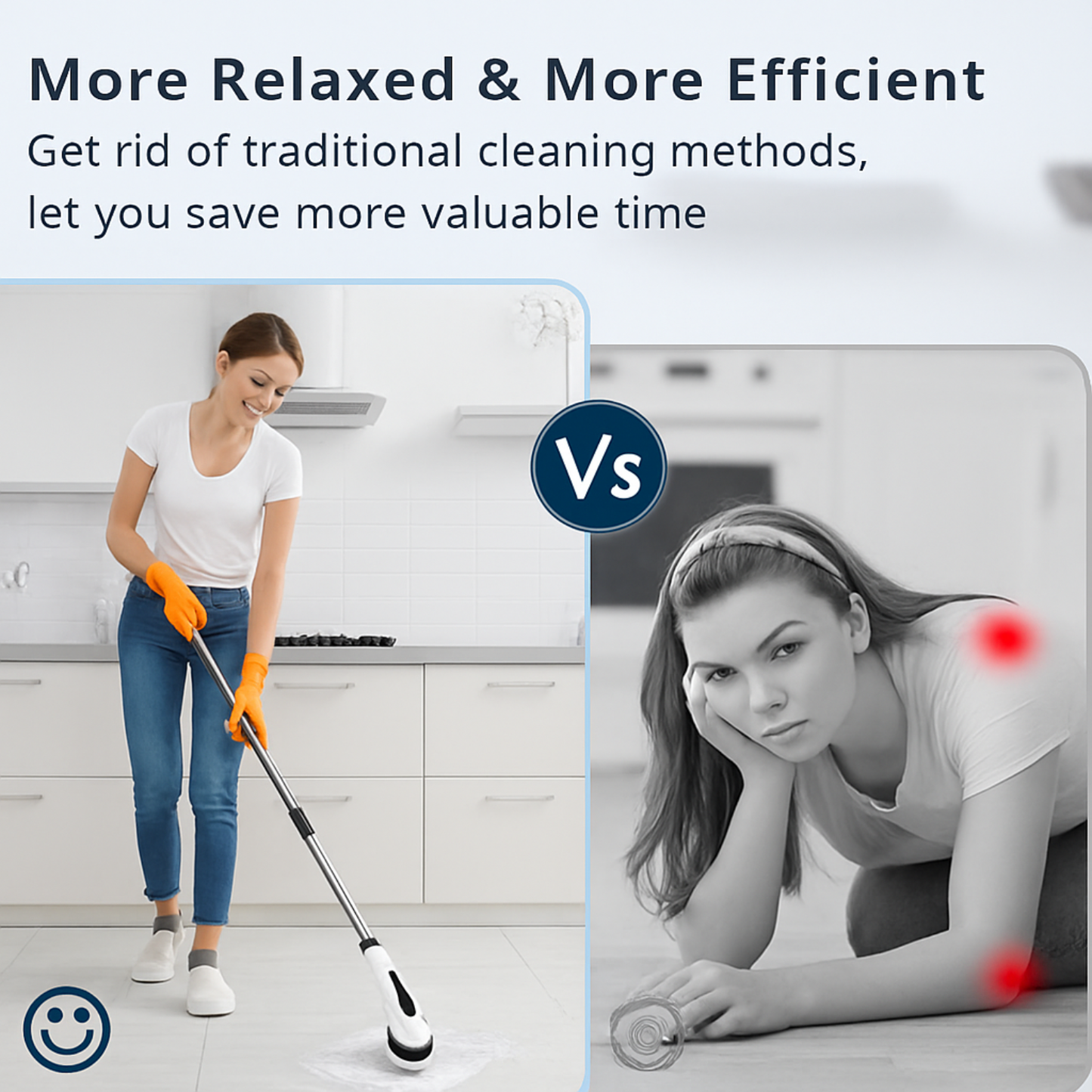 Electric Spin Scrubbe Waterproof Bathroom Scrubber with Power LCD Display